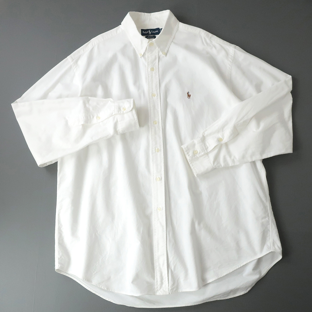 ラルフローレン オックスフォードシャツ ボタンダウン カラーポニー刺繍 ホワイト(XL)の画像2
