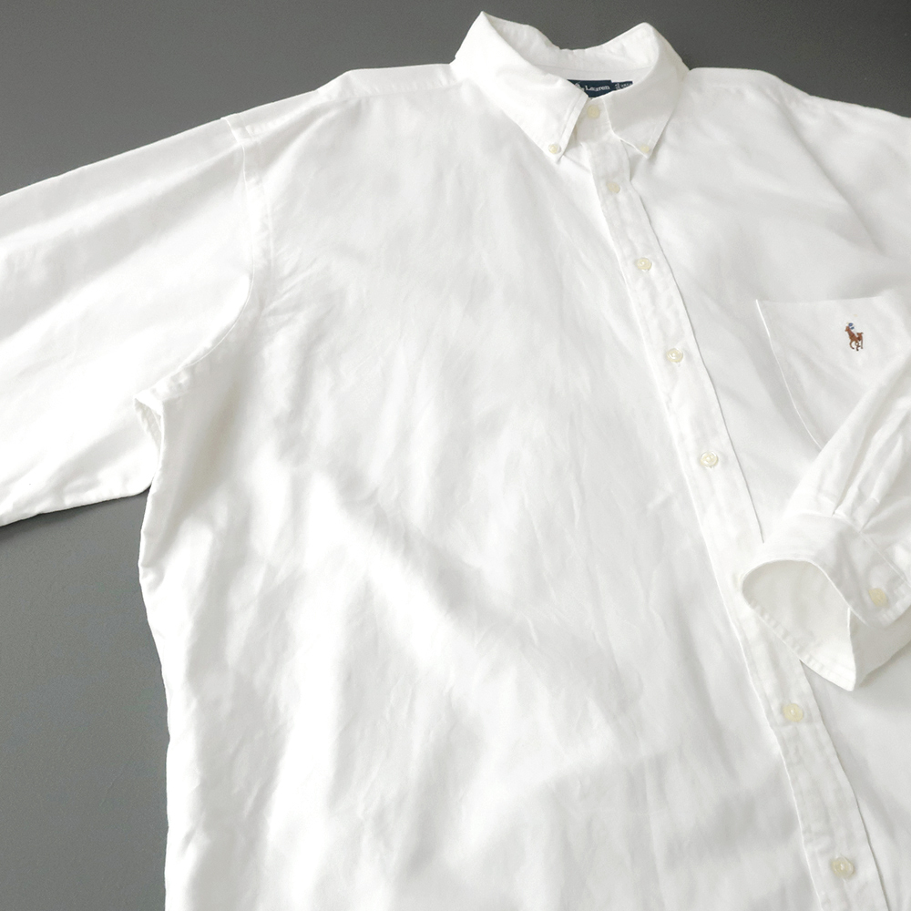 ワイドビッグサイズ◎ラルフローレン オックスフォードシャツ カラーポニー刺繍 ホワイト 3XLT_画像8