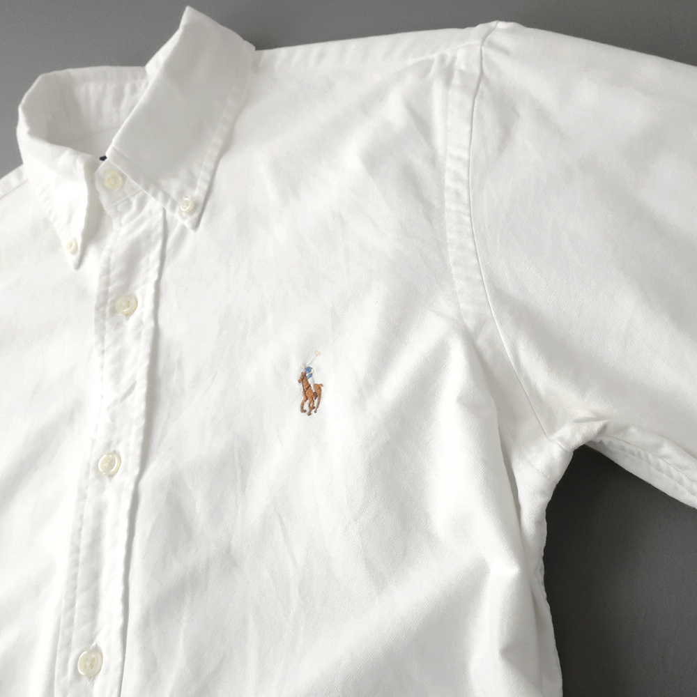 ラルフローレン オックスフォードシャツ SLIMFIT ボタンダウン カラーポニー刺繍 ホワイト(S)の画像8