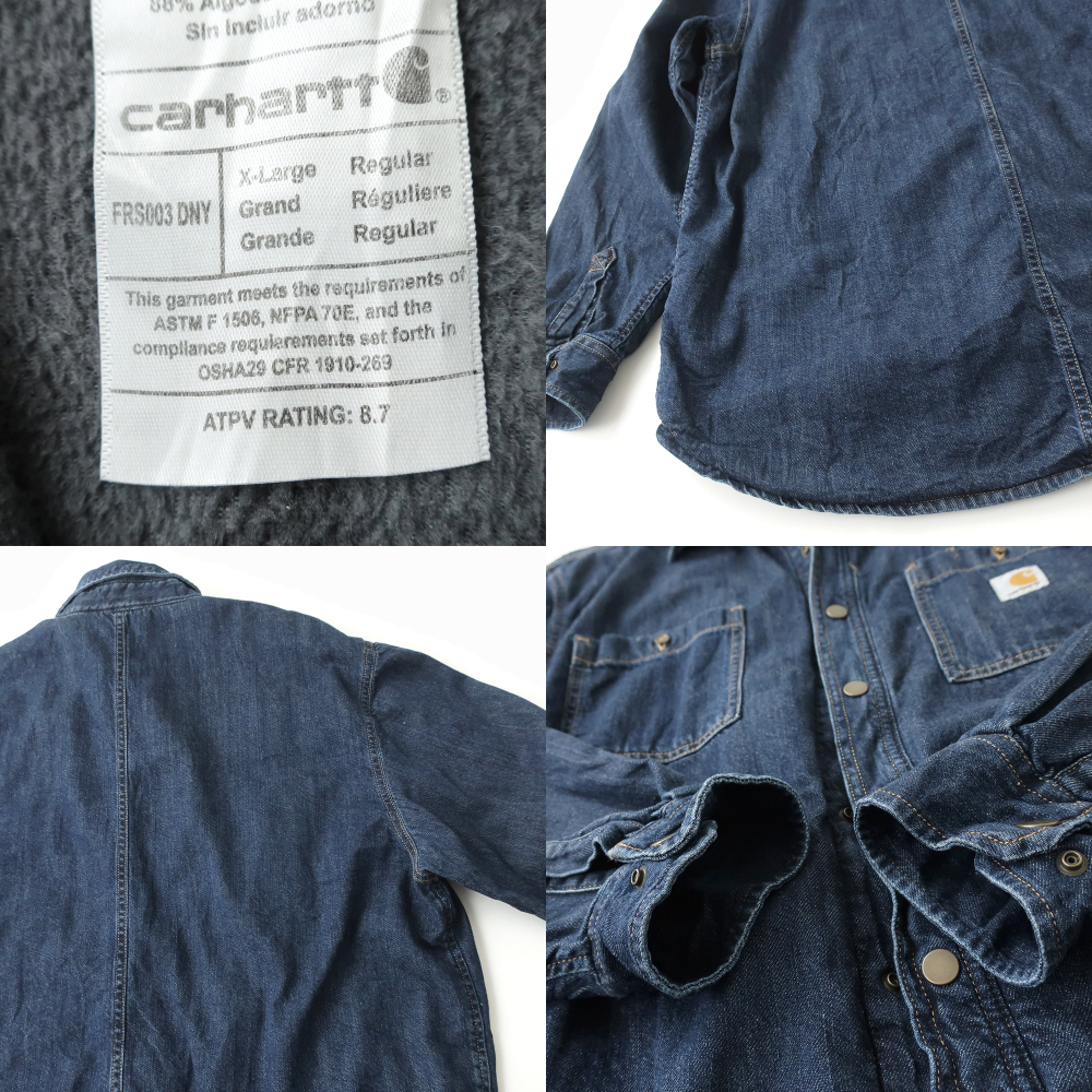 carhartt カーハート デニムカバーオール シャツジャケット ブランケット (XL)の画像5
