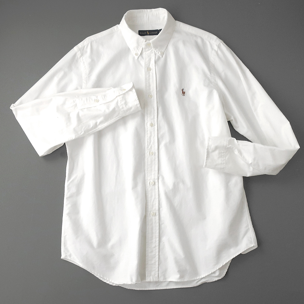 ラルフローレン オックスフォードシャツ ボタンダウン カラーポニー刺繍 ホワイト(L)の画像2