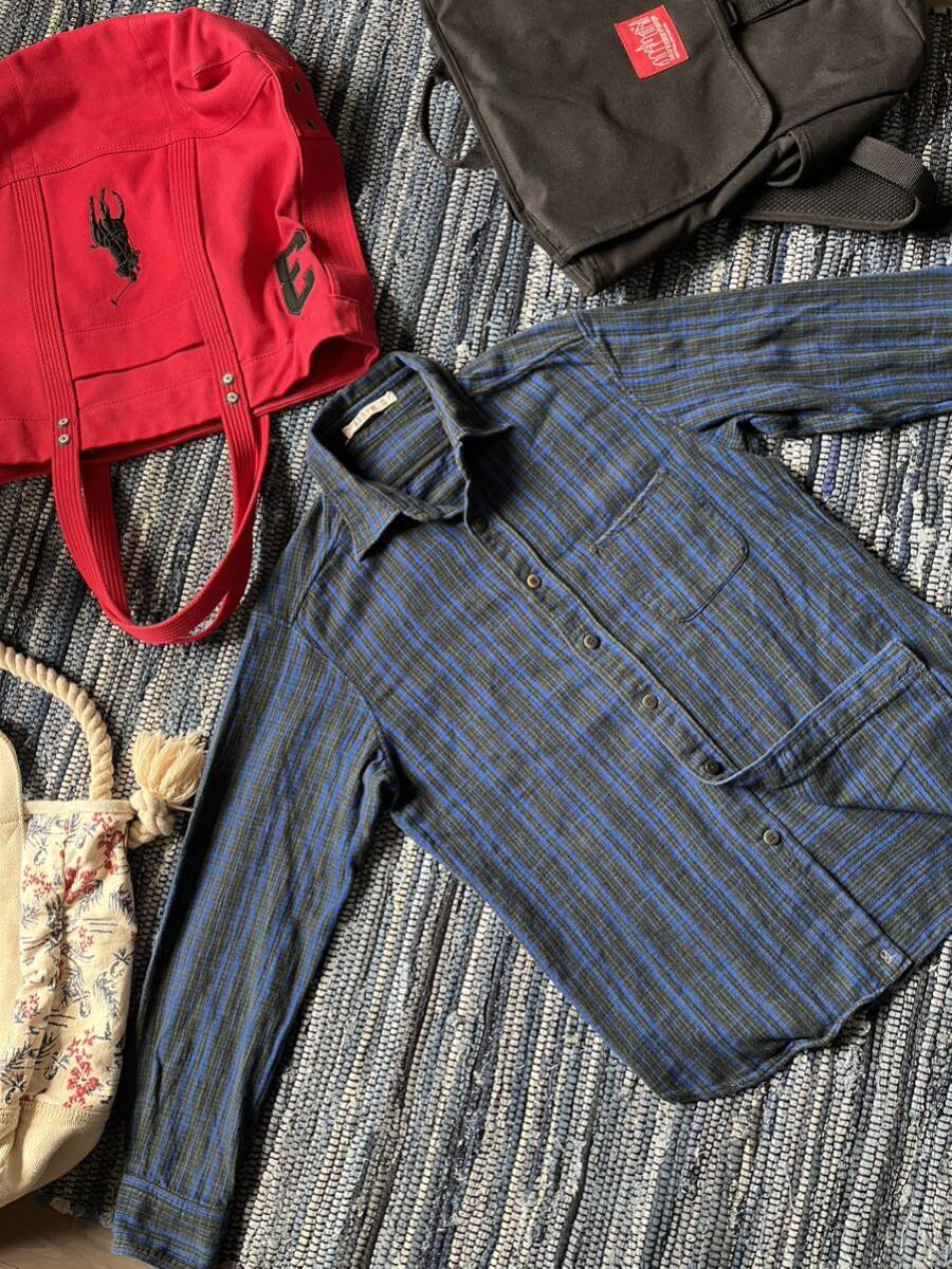 超美品 日本製 45rpm 高品質フランネル 鮮やかチェックデザインシャツ メンズ 長袖シャツ size2(M) 45アールピーエムスタジオ(株)の画像9