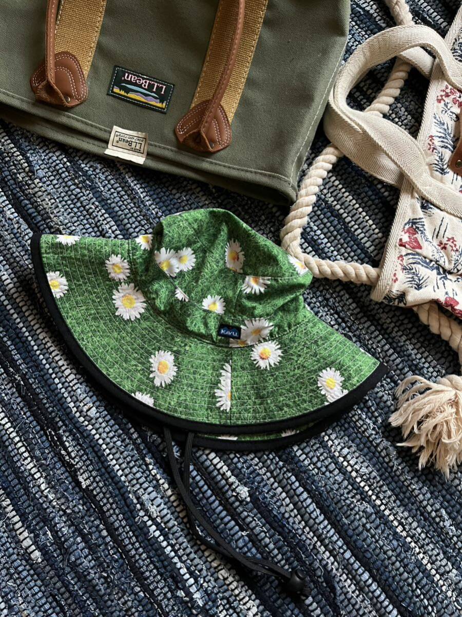 超美品 新品同様 定価8,250円 米国製 KAVU カブー バケットハット サファリタイプ アメリカ製 レディース sizeL 帽子 ハット MADE in USA_画像3