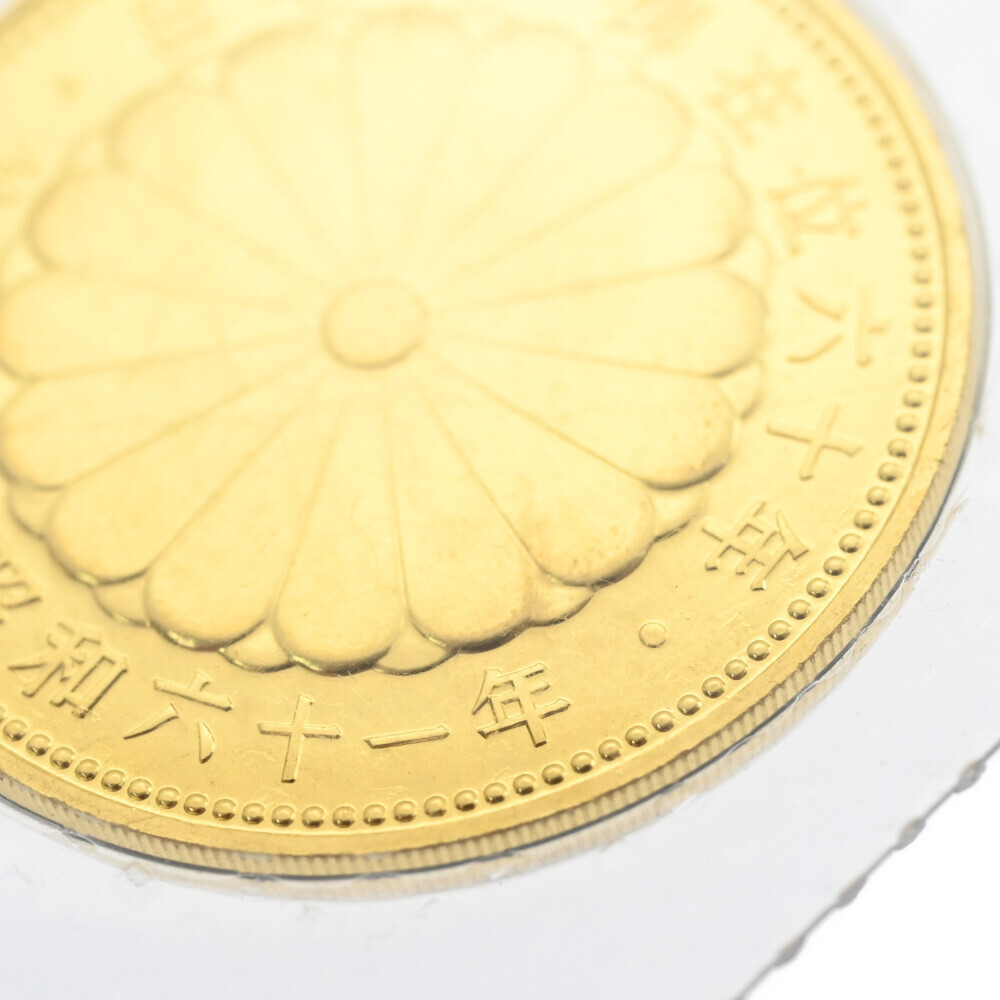 1円■日本 造幣局 日本 昭和天皇御在位60年記念 1986年(昭和61年) 10万円 金貨幣・金貨幣・メダル/K24コイン-20.0g/Japan Mint ■517249の画像5