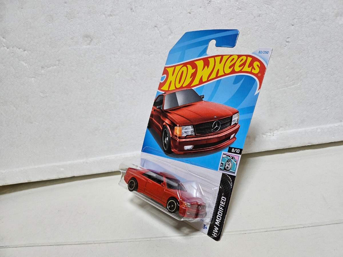 定形外220円 ホットウィール Hot Wheels  '89 メルセデス・ベンツ 560 SEC AMG 赤 パック未開封品の画像2