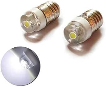 U/D 2個 E10 低電圧 0.5W DC 1.5V-3V LED豆電球 白色 コンパクトサイズ版 高輝度 6000K 螺旋LEの画像1
