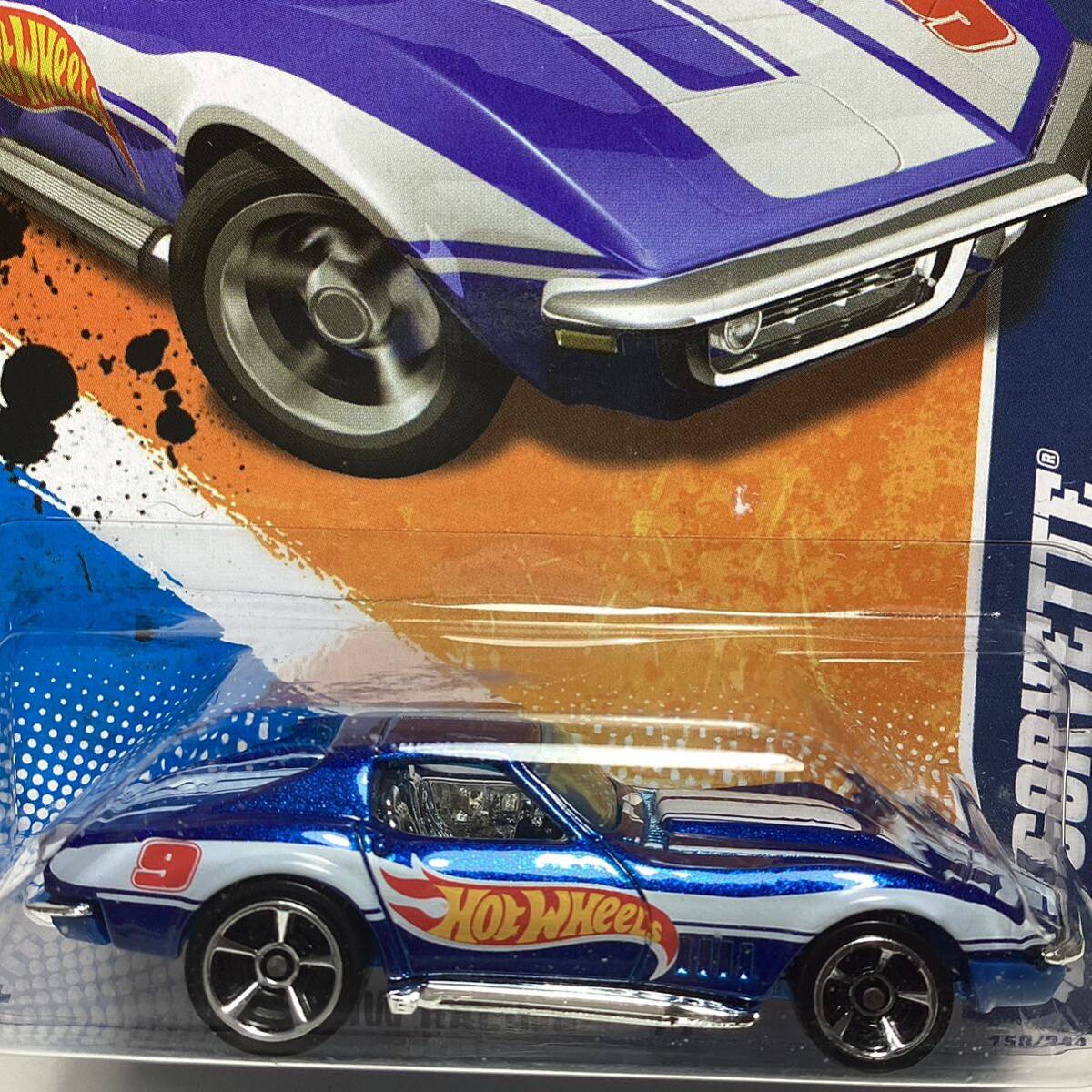 ☆ホットウィール☆ '69 シボレー コルベット 青 レースチームシリーズ Hot Wheels の画像1