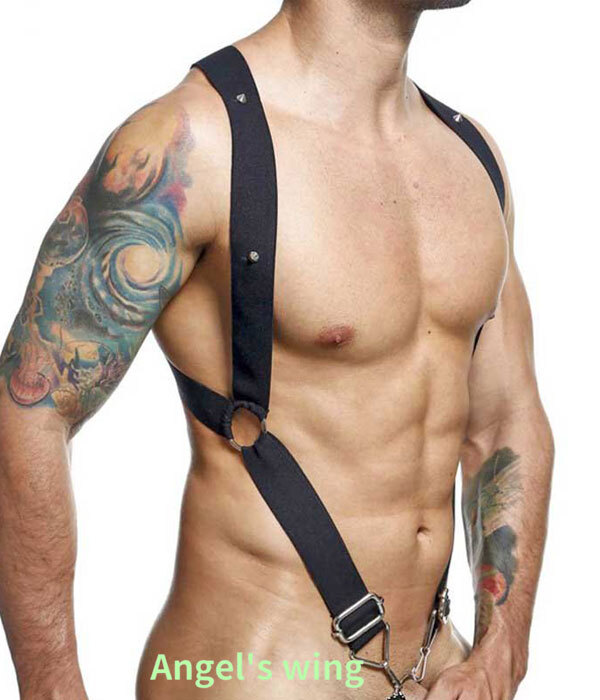 ＊新品未使用 MaleBasics Leather Faux Crossback Harness DMBL05 正規品 セクシーハーネス ボンデージ エロティックメンズ下着 リングの画像6