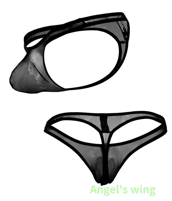 ＊新品未使用 MalePoweeメールパワー PAK882 (ブラック,S/M) 正規品 Euro Male Mesh Mini Pouch Thong シースルーTバックメンズ下着 エロ の画像4