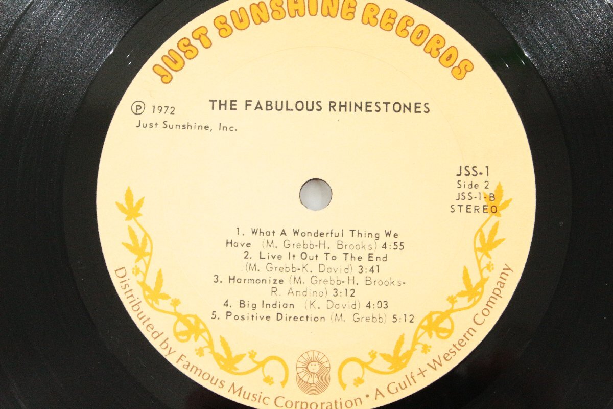 JUST FABULOUS RHINESTONES LPレコード JSS-1 ◎＃6884の画像6