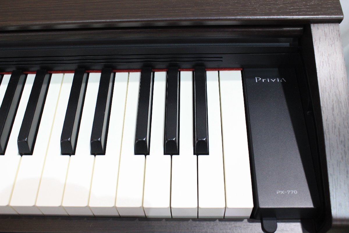 Casio ＊ Privia/プリヴィア [PX-770BN] スタンド・ペダル一体型 イス付き 電子ピアノ 鍵盤楽器 2022年製 【直接引き取り限定】＊ #7116の画像5