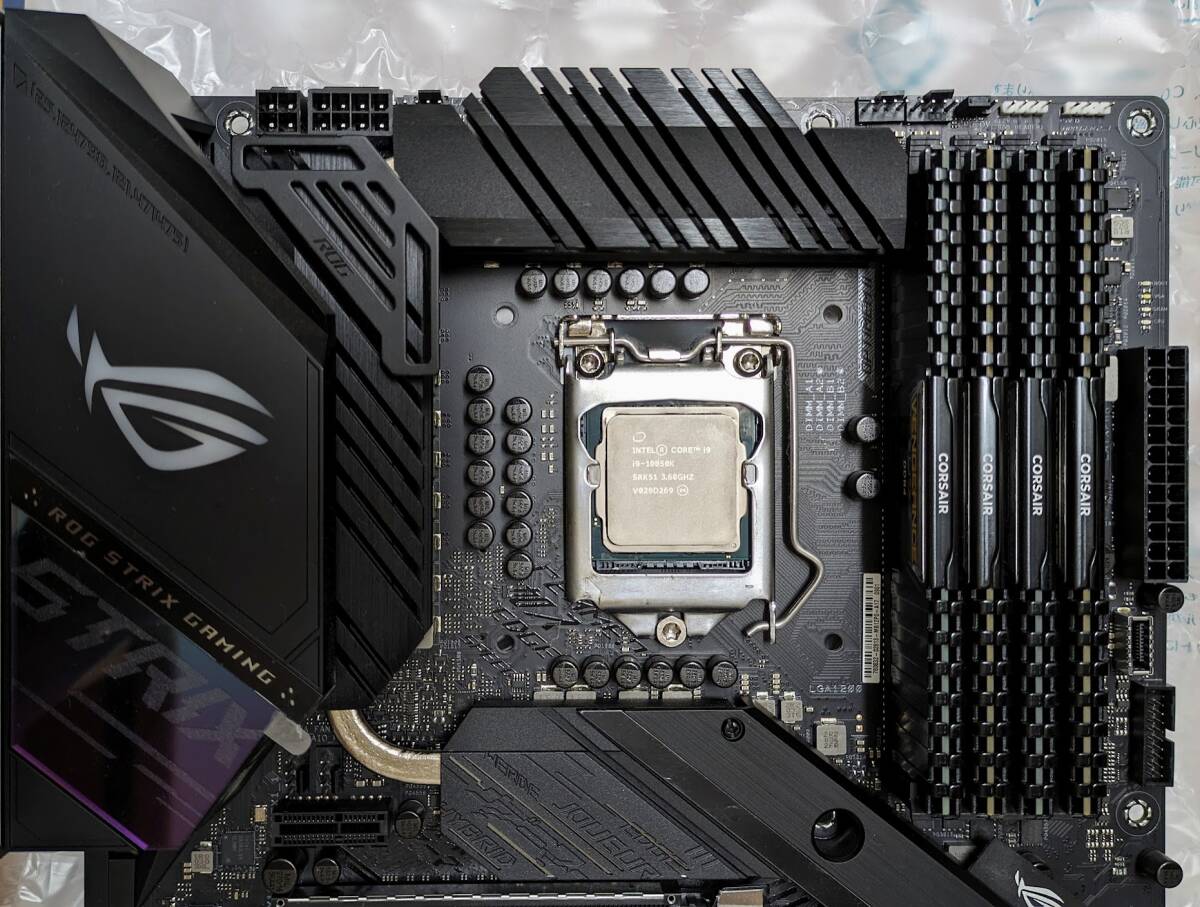 4点セット Intel Core i9-10850K ROG STRIX Z490-E GAMING + DDR4 32GB CPU マザーボード メモリ CORSAIR DDR4-3600MHzの画像2