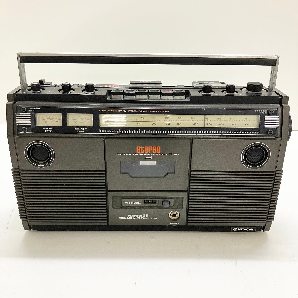 ◆【ジャンク品】HITACHI ヒタチ 日立 TRK-5190 カセットデッキ ラジカセ AM/FM 昭和 レトロ アンティーク 黒 現状品 (E4)N/G60403/7/4.0の画像1