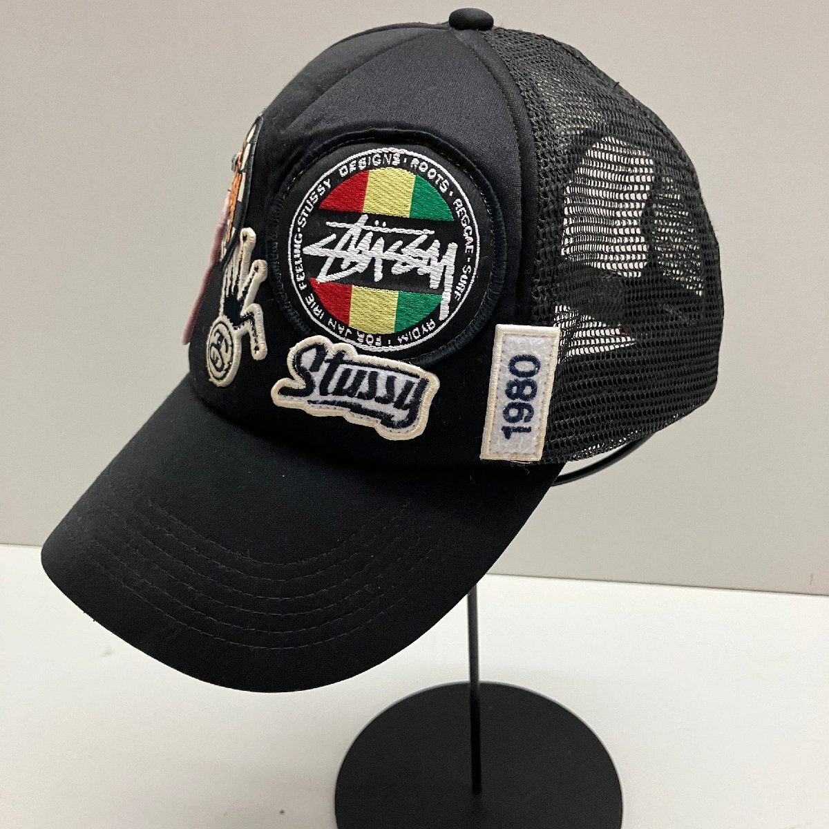 ◆【中古品】 00's OLD STUSSY オールド ステューシー メッシュ キャップ ワッペン ロゴ 野球帽 帽子 サイズ不明 M/S60405/2/0.1_画像1