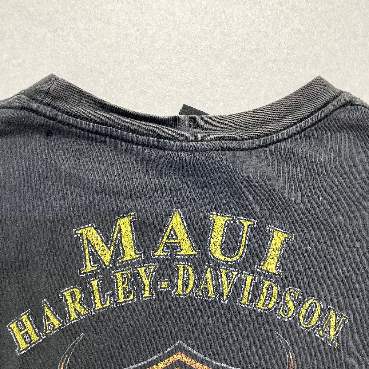 ●HARLEY DAVIDSON ハーレーダビッドソン モーターサイクル バイク Tシャツ カットソー トップス 長袖 プリント 黒系 メンズ 0.37kg●の画像8