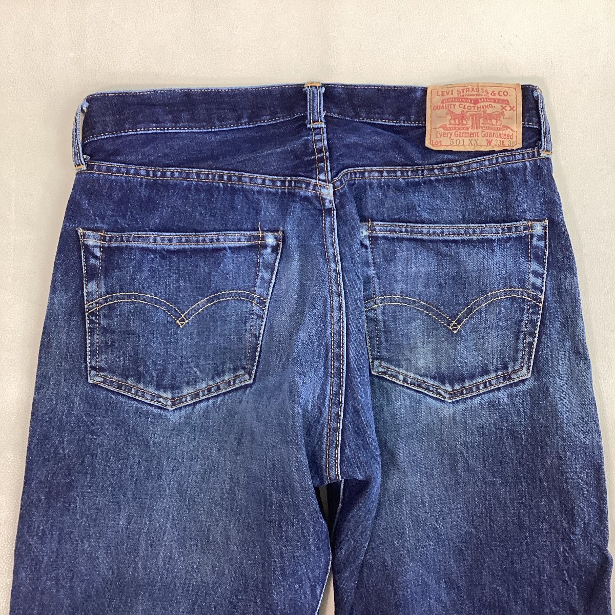 ■90年代 Levi's リーバイス デニム パンツ 501xx バレンシア工場 555 セルビッチ ビッグE ボタンフライ 赤耳 ギャラ入りW33 L36/0.76kg■_画像5