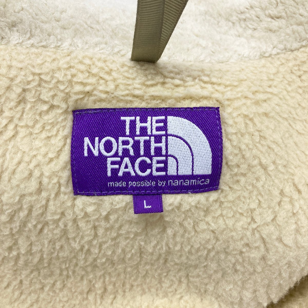 ●THE NORTH FACE ザノースフェイス ジャケット フリース ダブルジップ ロゴ刺繍 NA2851N ナナミカ POLARTEC メンズL ベージュ系 0.82kg●の画像6