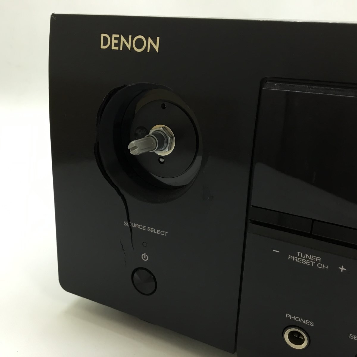 ■ジャンク品 DENON デノン AV SORROUND RECEIVER AVR-X550BT 2019年製 つまみ欠品 割れあり /7.95kgの画像6