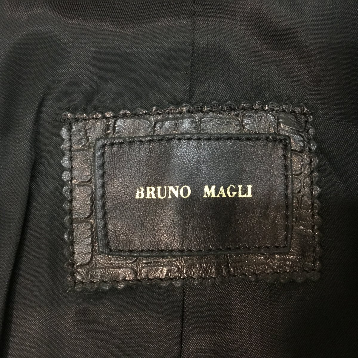 ■ BRUNO MAGLI ブルーノマリ レザージャケット ファスナー アウター 革ジャン イタリヤ製 レディース サイズ 44 ブラック /0.72kgの画像6
