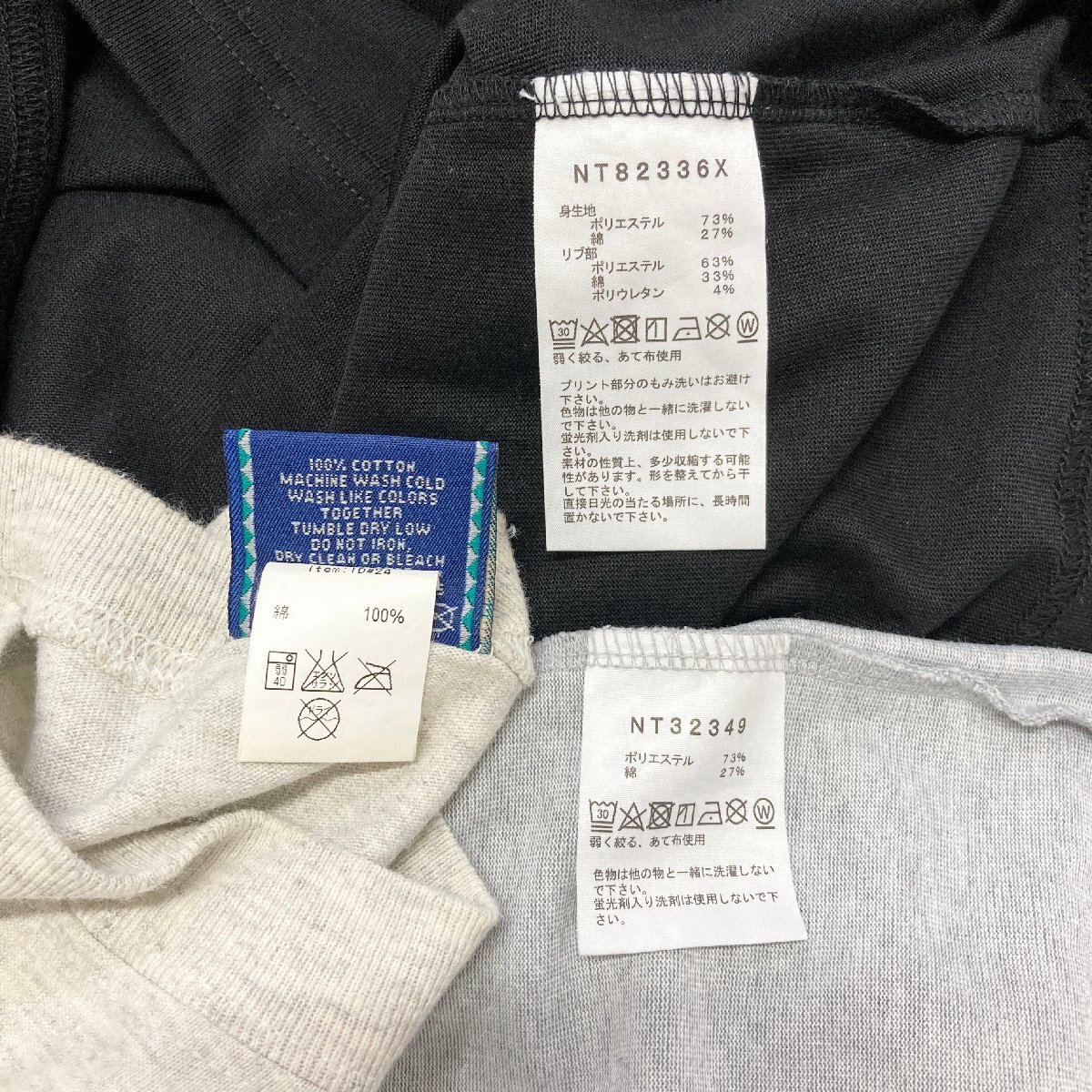 ●アウトドアブランド Tシャツ 3点 まとめ売り 長袖 半袖 バックプリント ノースフェイス L.L.Bean USA製含む サイズMIX 卸 現状品 0.8kg●の画像9