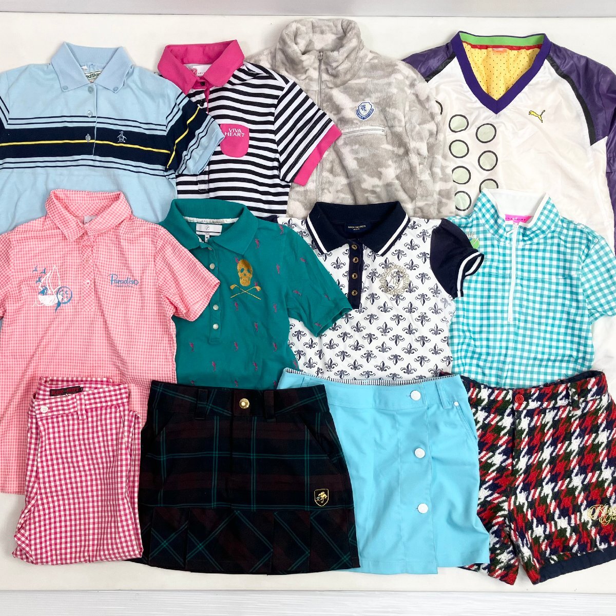 ◆【古着】PUMA プーマ など レディース ゴルフウェア 12点 まとめ ポロシャツ ジャケット スカート パンツ サイズMIX 卸 現状品 2.95kgの画像1