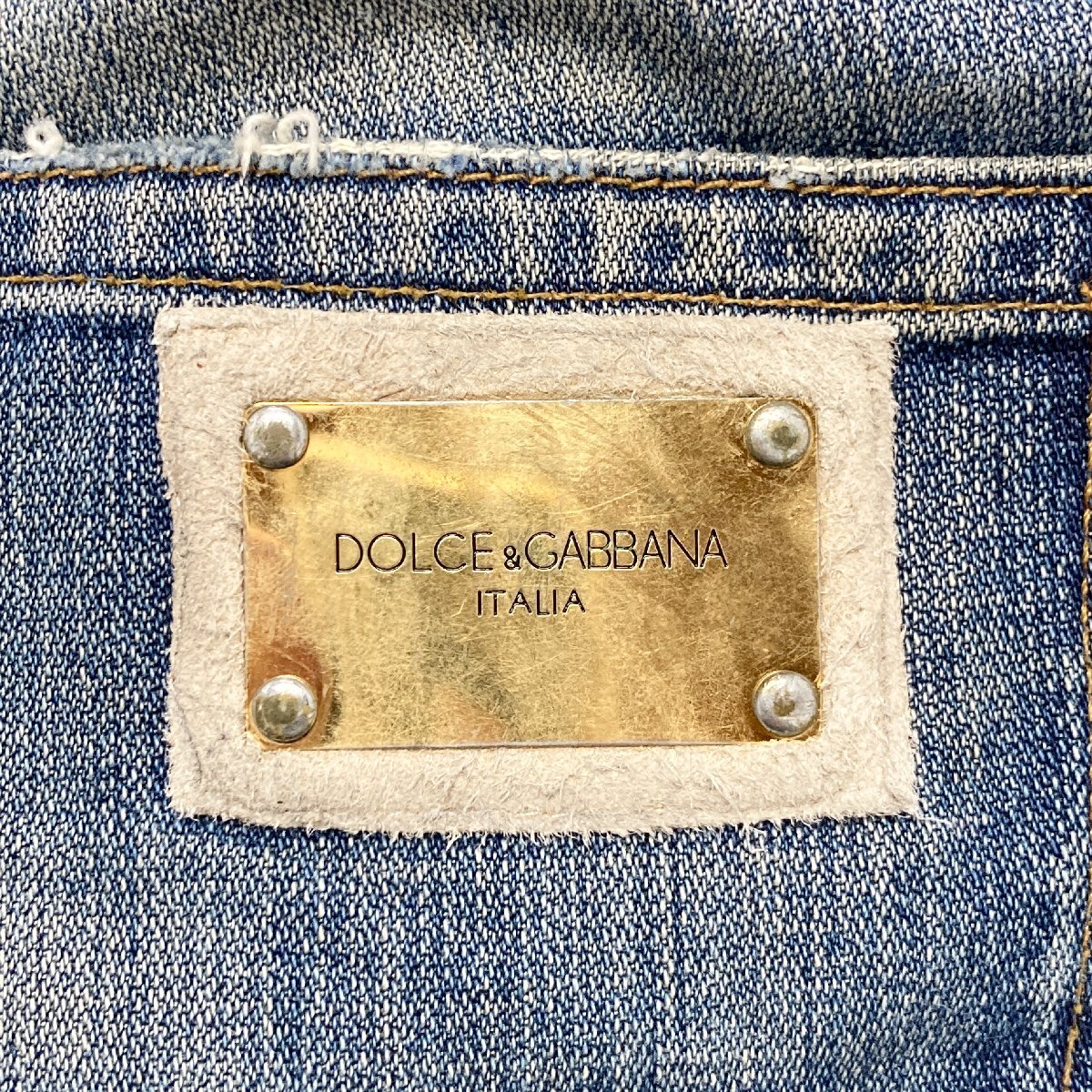 ●DOLCE&GABBANA ドルチェアンドガッバーナ デニム ジーンズ ボトムス ジッパーフライ イタリア製 ブルー系 サイズ48 メンズ 0.66kg●の画像4