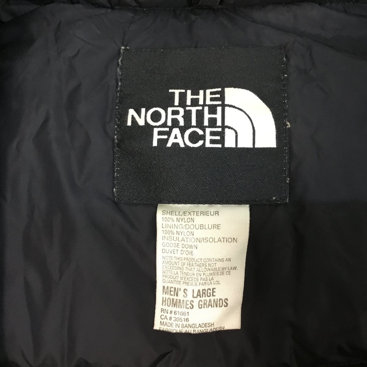 ■THE NORTH FACE ザ・ノース・フェイス ヌプシジャケット ダウンジャケット アウター 秋冬 メンズ サイズ L ブラック /0.72㎏■の画像7