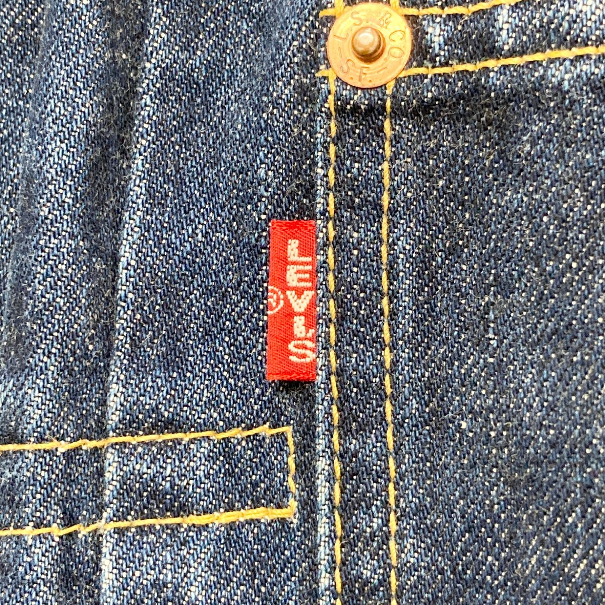 ●90s Levi's リーバイス ジージャン デニムジャケット 71506 ビッグE 赤耳 ボタン裏刻印J02 コットン ブルー系 サイズ34 メンズ 0.68kg●の画像4