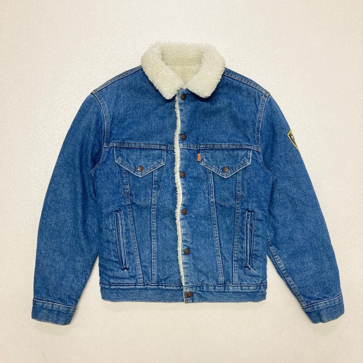 ●80s vintage Levi's リーバイス ジージャン デニムジャケット オレンジタブ 刻印52 裏ボア ワッペン ブルー系 サイズ36 メンズ 1.29kg●の画像1