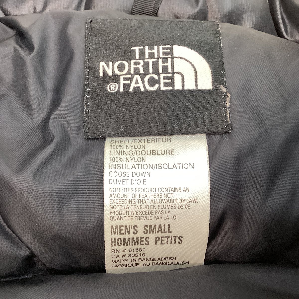 ■THE NORTH FACE ザノースフェイス ヌプシダウンジャケット ND01001 700フィル アウター 防寒 メンズ サイズS 黒 ブラック/0.62kg■の画像6