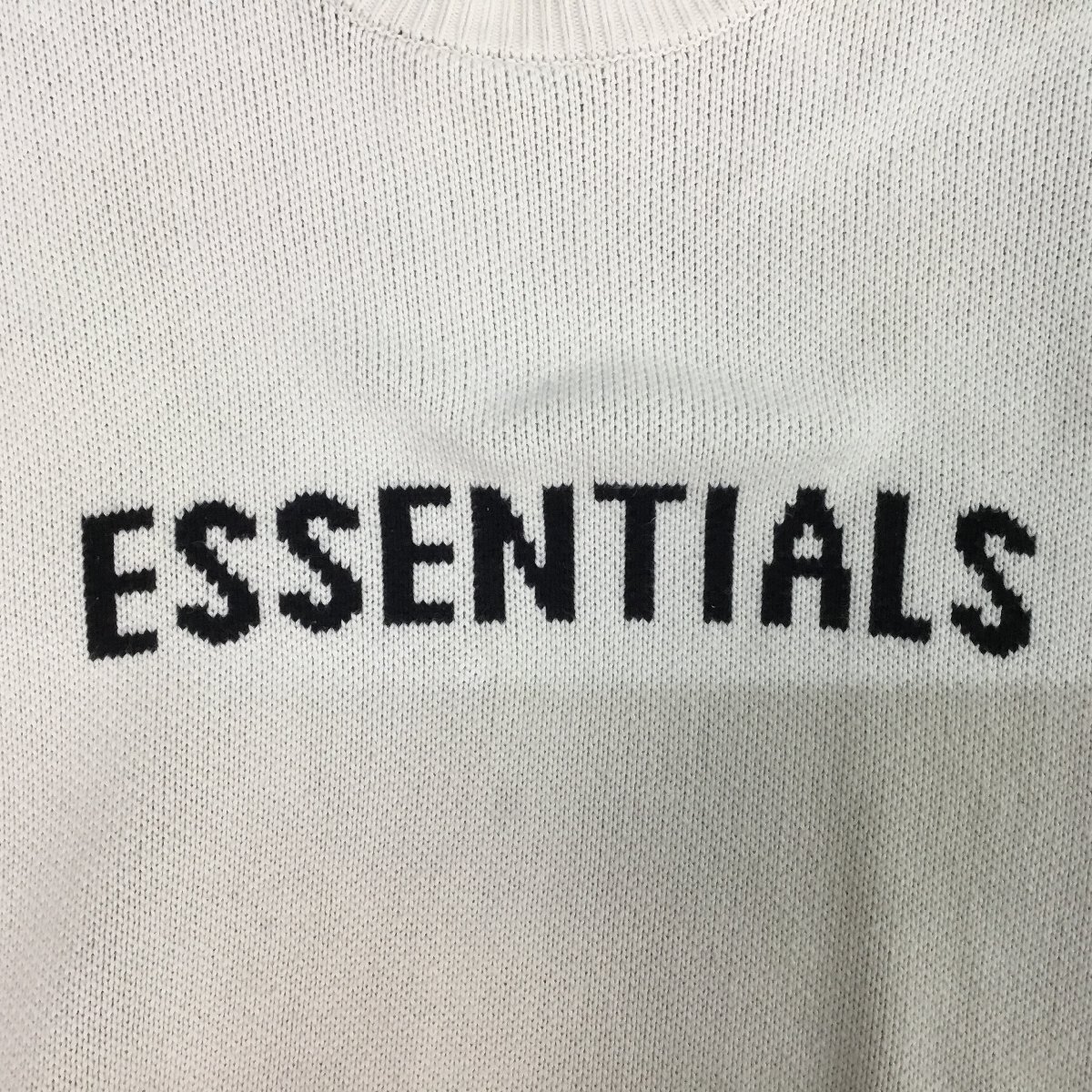 ■FEAR OF GOD ESSENTIALS フィアオブゴッド エッセンシャルズ ニット セーター トップス ロゴ メンズ サイズ M ホワイト /0.9㎏■の画像6