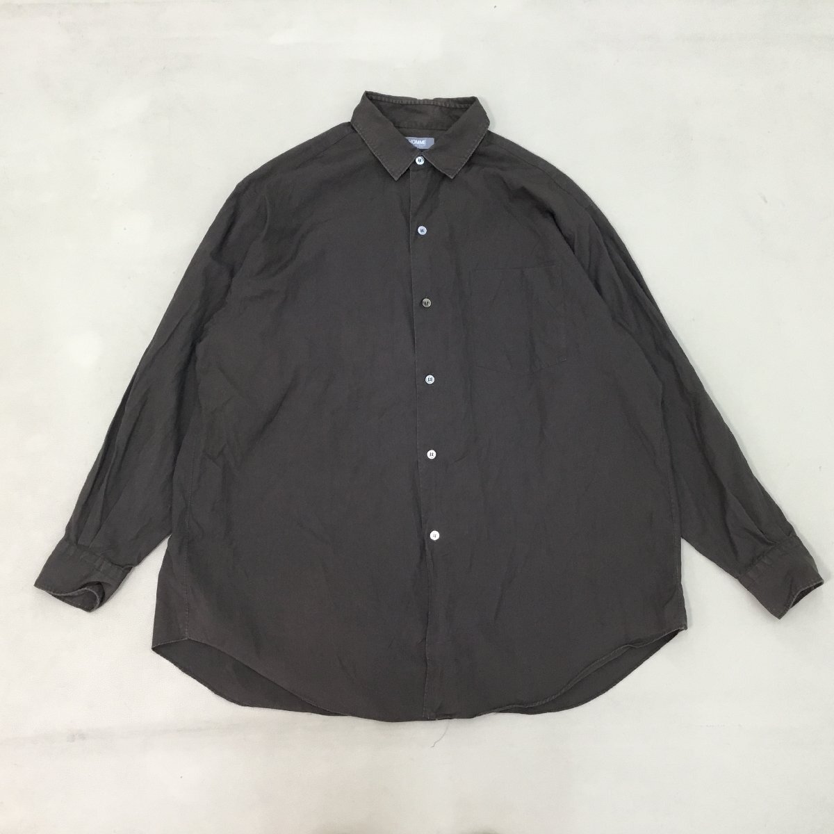 ■COMME des GARCONS HOMME コムデギャルソンオム 80s 初期 HB-080270 シャツ ブラウン サイズ不明 平置き採寸参照 /0.22㎏■_画像1