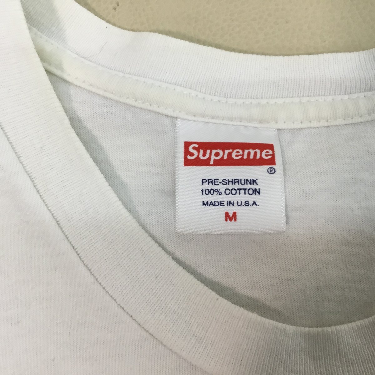 ■【送料198円】Supreme シュプリーム Tシャツ chrome logo tee 半袖 ロゴ USA製 コットン メンズ サイズ M ホワイト/0.22㎏■_画像6