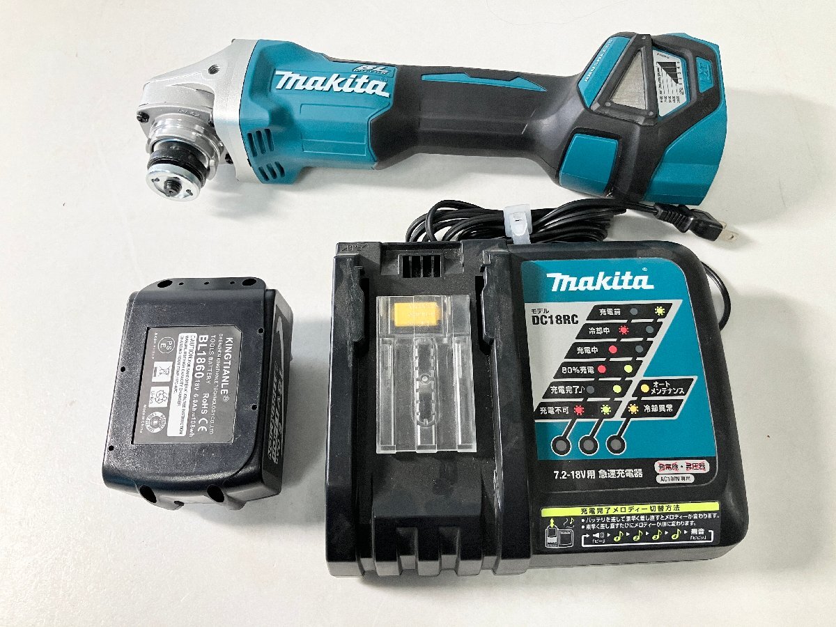 ★makita マキタ 充電式ディスクグラインダ GA412D バッテリー(BL1860 18V) 訳アリ現状品3.54kg★_画像1