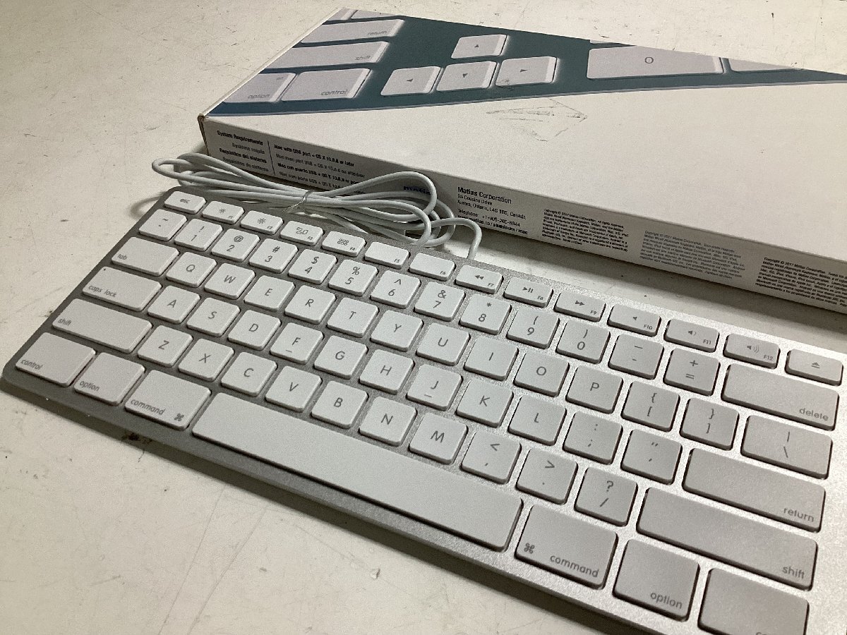 ★Matias wired aluminum keyboard for Mac キーボード FK318S パソコン周辺機器 英語US ASCII配列 現状品 0.552kg★の画像3