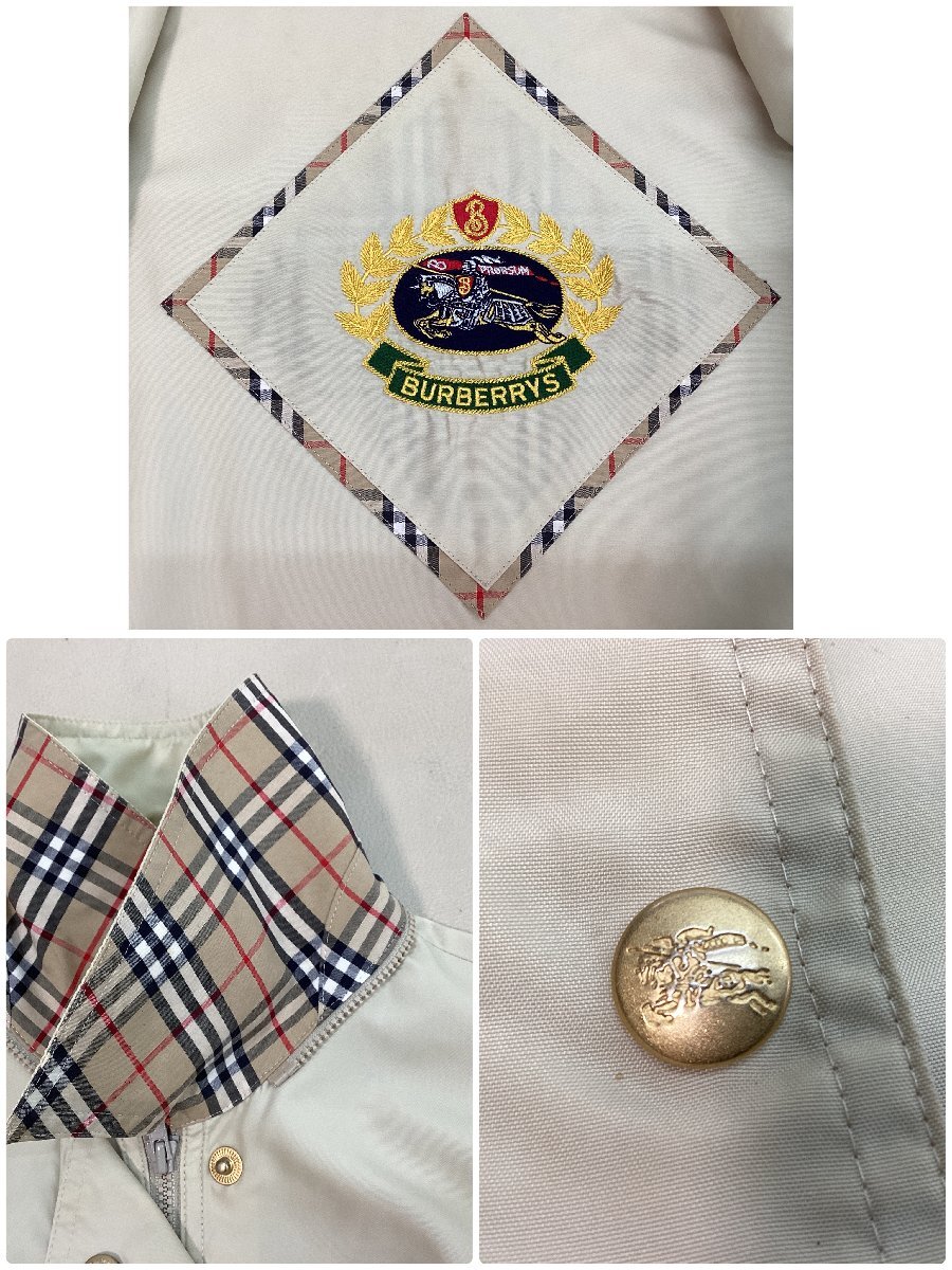 ■90s Burberry's バーバリーズ ステンカラーレインコート ナイロンジャケット ヴィンテージ 三陽商会 サイズ7AP ベージュ/0.4kg■の画像6