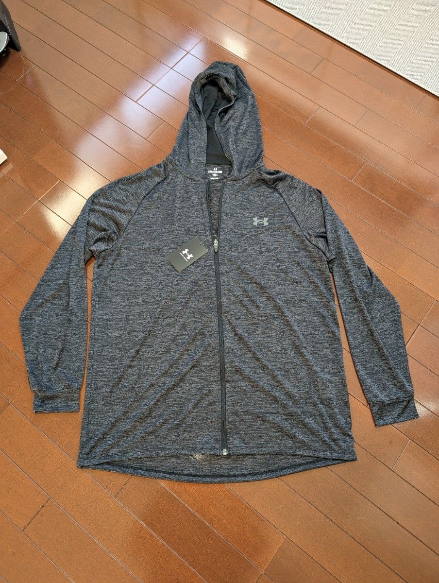 新品未使用タグ付 UNDER ARMOUR アンダーアーマー 薄手 長袖パーカー XXL 1388996 メンズ チャコールグレー