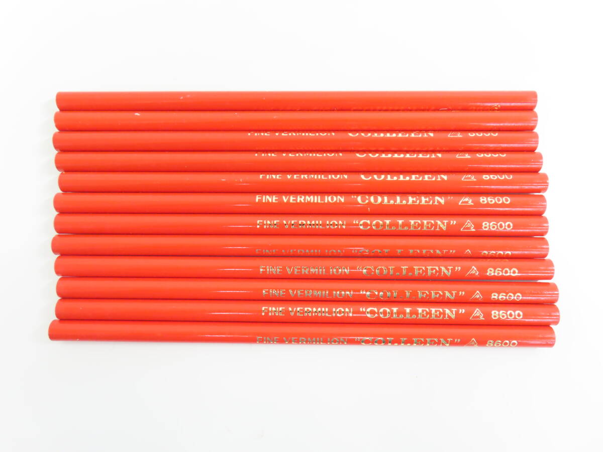 KSH-11【 COLLEEN 】 コーリン鉛筆 8600 赤 レッド 朱通 デッドストック品 10ダースまとめて 保管現状品 外箱あり 未使用の画像8
