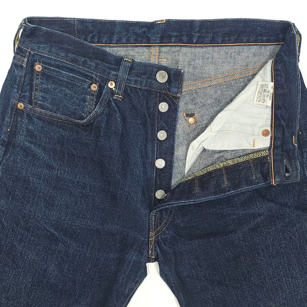 濃紺！Levi's リーバイス☆501XX 55501 ヴィンテージ 復刻 W32 ジーンズ ジーパン デニムパンツ BIGE ビッグE 赤耳 日本製 メンズ