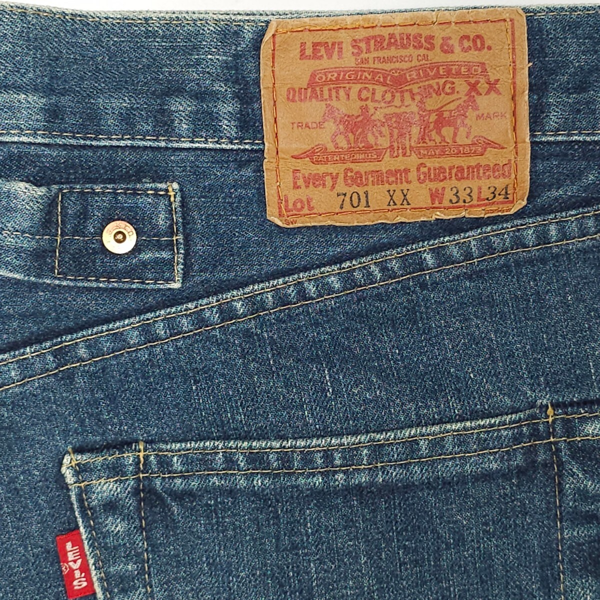 Levi'sリーバイス☆701XX 701-XXジーンズW33ヴィンテージ復刻ビッグE赤耳BIGEメンズ デニムパンツ ジーパン日本製ボタン裏J22 140周年記念の画像5