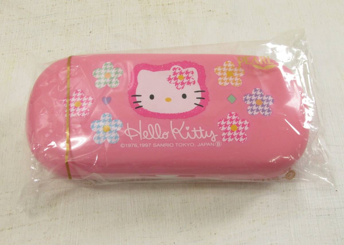 v[ Sanrio 1997 HELLO KITTY Hello Kitty очки кейс розовый подлинная вещь не использовался товар ]