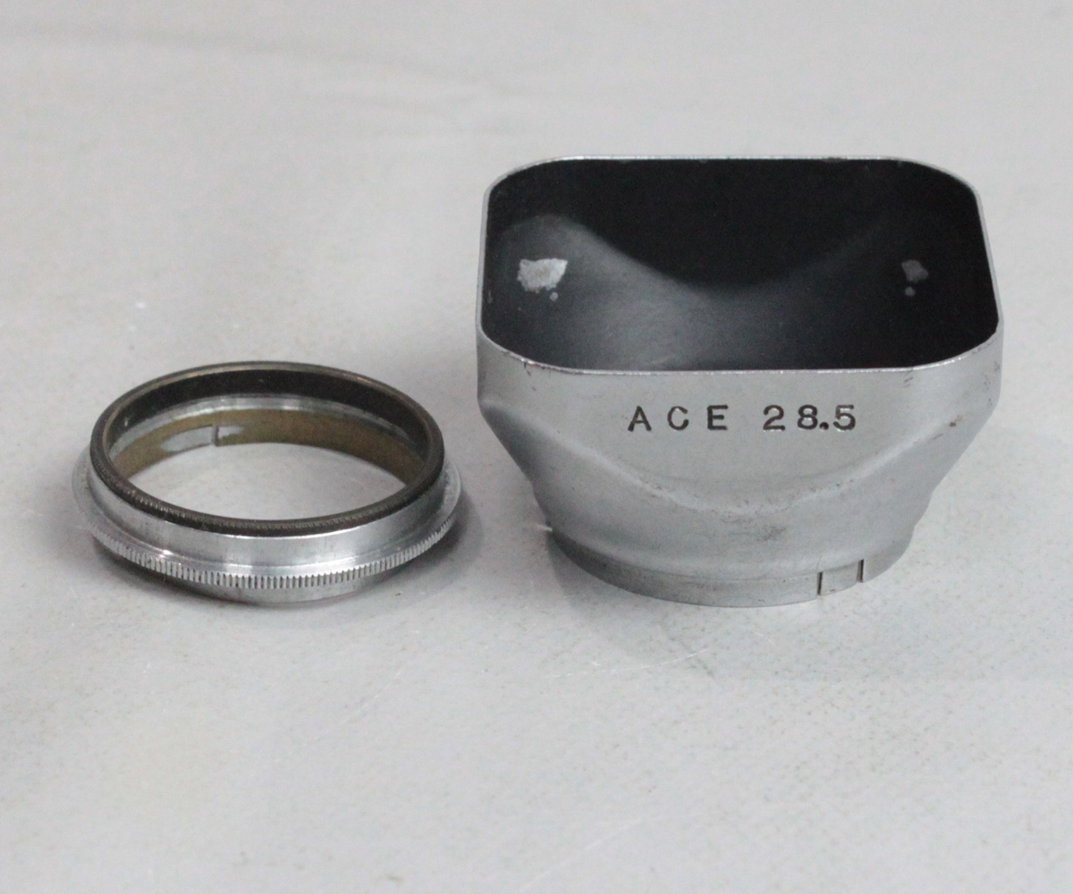 032236 [ superior article Ace ] ACE 28.5 rectangle covered type metal lens hood 