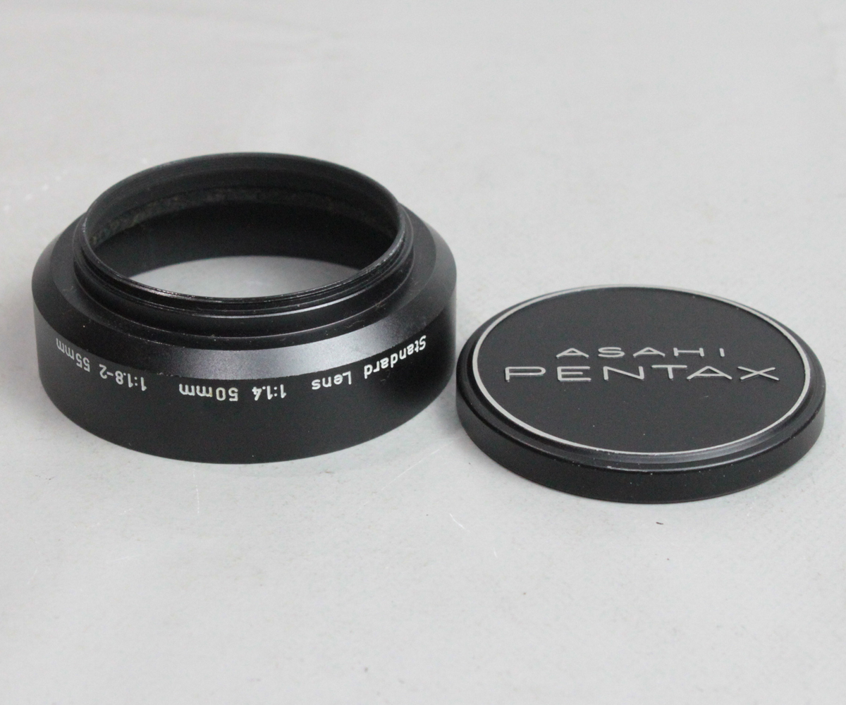 032810 【良品 ペンタックス】 PENTAX Standard Lens 50mm・55mm スクリュー式メタルレンズフード&内径 51mm メタルキャップ_画像3