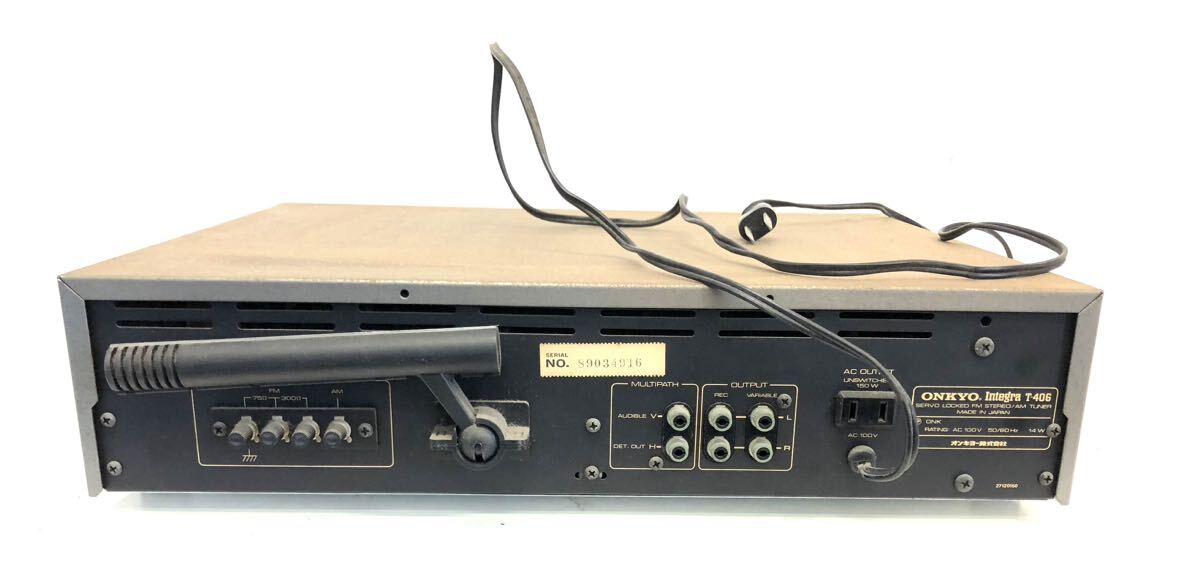 △ ONKYO オンキョー チューナー Integra T-406 プリメインアンプ A-805 オーディオ機器 音響機器 2点 セット 現状品 S126-3.5の画像3