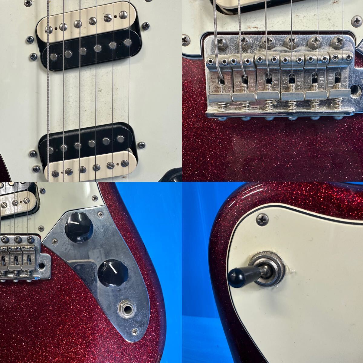 Fender フェンダー SUPER-SONIC CANDY Apple REDMX12253659 エレキギター 現状品 音出確認済 Y248-1の画像9
