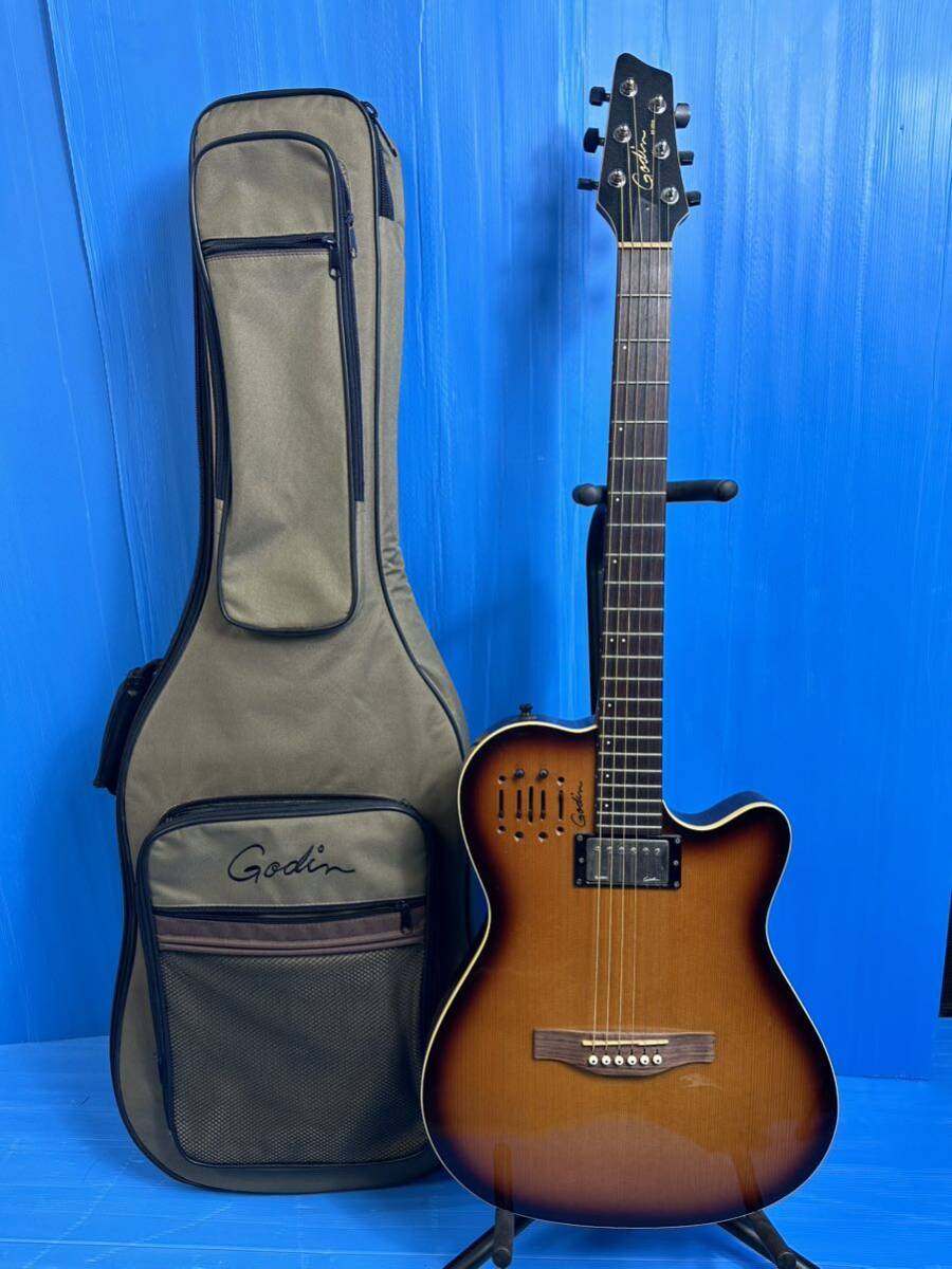 Godin ゴダン A6Ultra Cognac Bur st HG with Bag ギター エレアコギター弦楽器 アコギ アコースティックギター ケース付 Y248-2の画像1