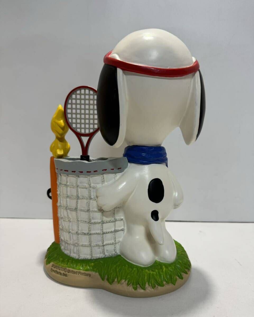 SNOOPY スヌーピー 陶器 シューホンホルダー 加藤工芸 テニス 置物 レトロ の画像3