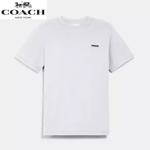 ◆新品タグ付き/正規品◆【COACH★C5763-L】コーチ 百貨店商品♪ ワンポイントロゴ半袖Tシャツ オーガニックコットン 定価17,600円 即決!!_画像1