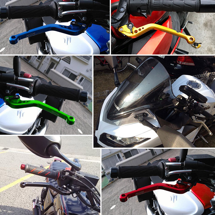 Ninja 650R/ER-6F/6Nに アルミ ブレーキ&クラッチ 削り出し ビレットレバー 6段階 緑 左右セット_画像6