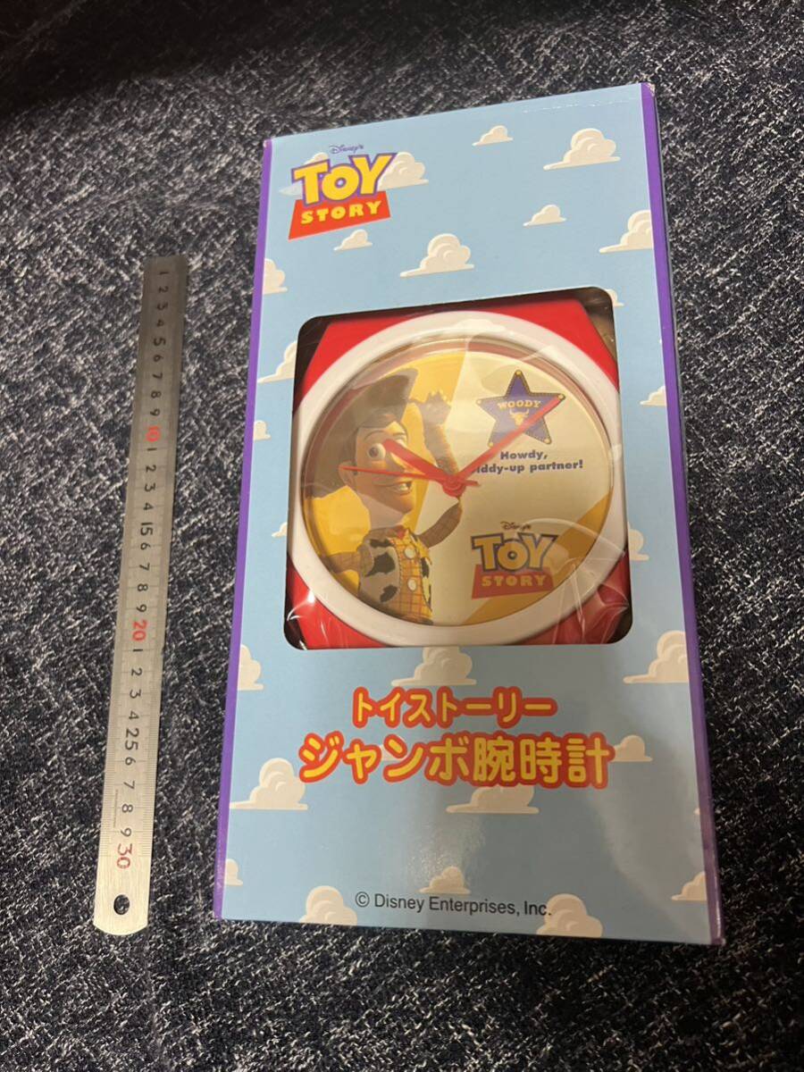 当時物　ディズニー　トイストーリー　ウッディ　ジャンボ腕時計　壁掛け時計　未開封品　SEGA非売品1998_画像1